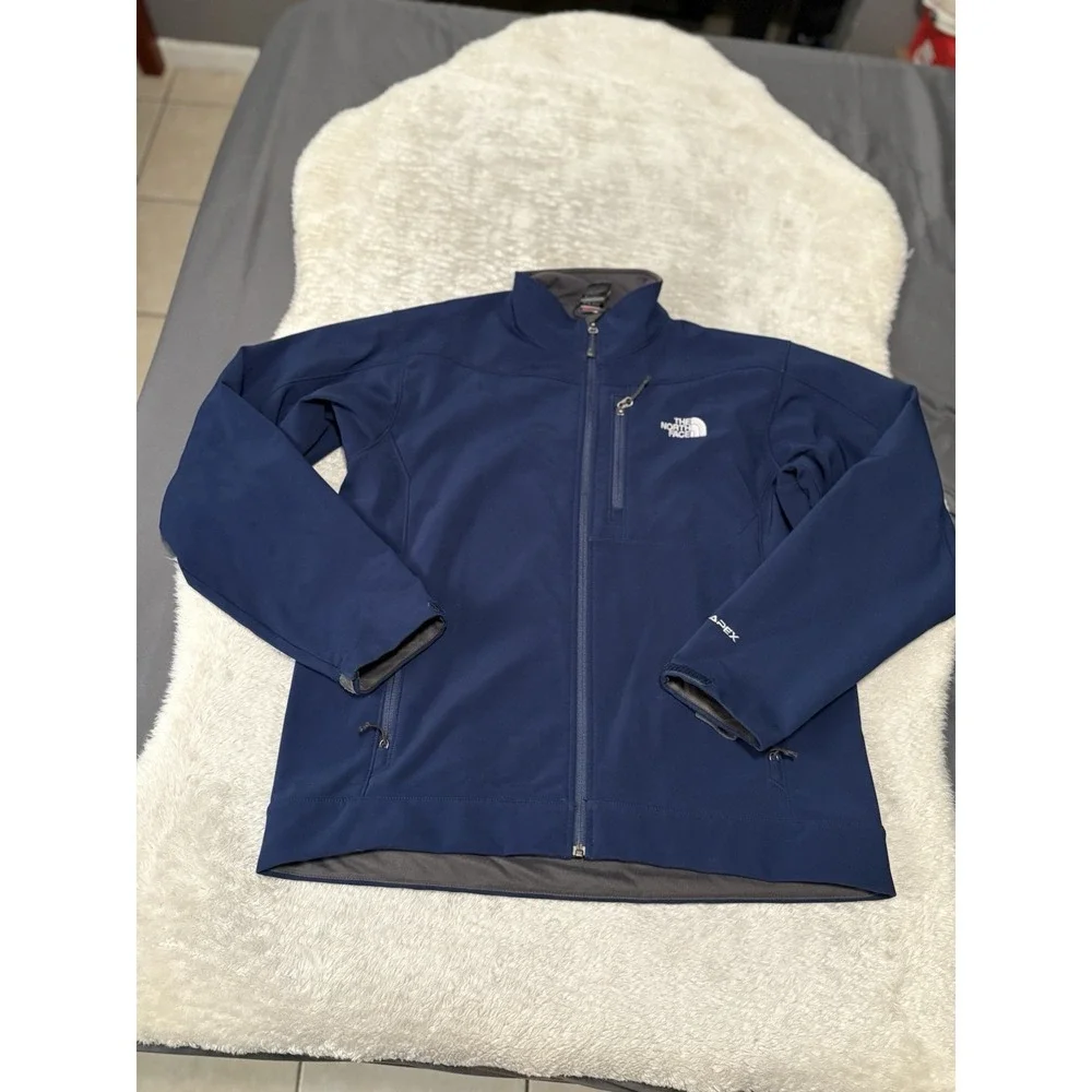 The‎ North Face Men's Blue Apex Risor Jacket Full-Zip Windwall Size L